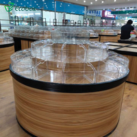 GMG-006 ECOBOX Супермаркет деревянный металлический круглый дисплей стабильный дисплей полки для магазинов